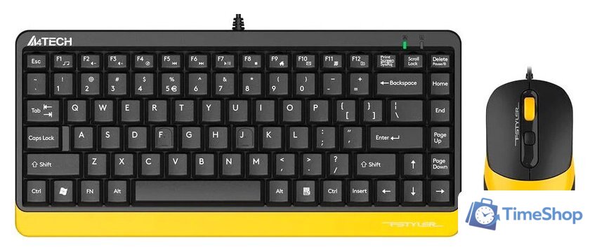Офисный набор A4Tech Fstyler F1110 (черный/желтый) - Изображение №1 — Интернет-магазин Time-Shop