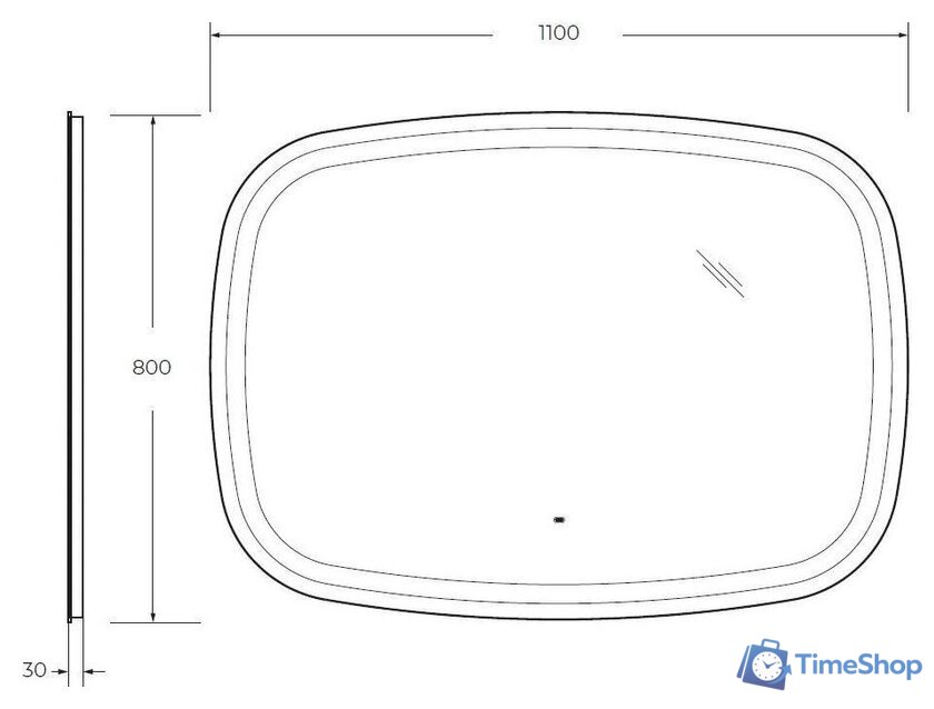  Cezares Зеркало CZR-SPC-MOLVENO-1100-800-MOV - Изображение №2 — Интернет-магазин Time-Shop