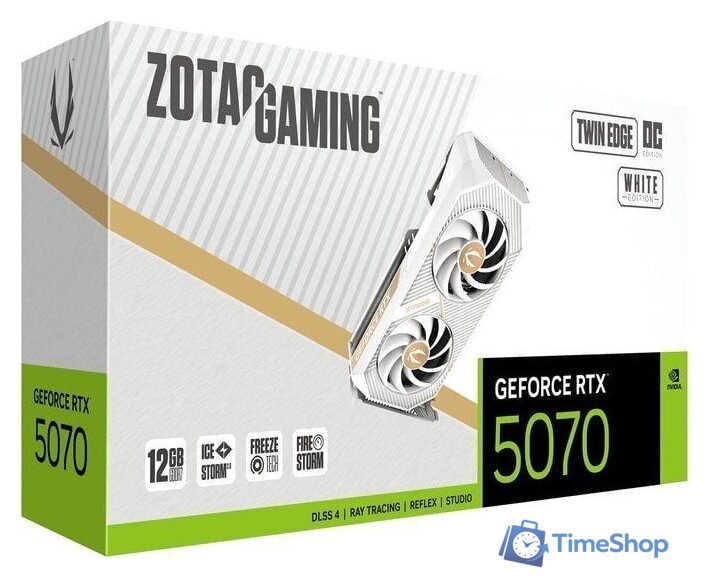 Видеокарта ZOTAC Gaming GeForce RTX 5070 Twin Edge OC White Edition ZT-B50700Q-10P - Изображение №7 — Интернет-магазин Time-Shop