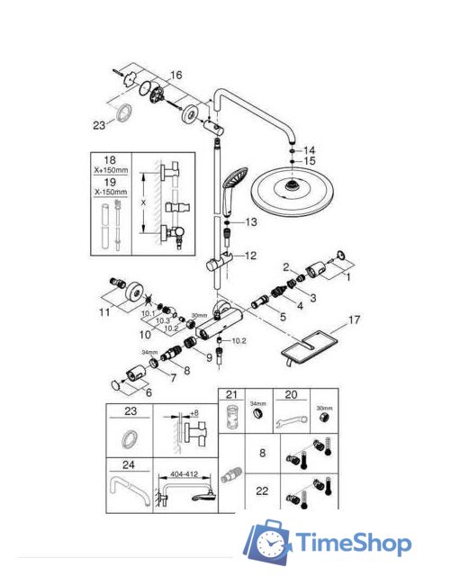 Душевая система  Grohe Vitalio Joy 310 26401001 - Изображение №12 — Интернет-магазин Time-Shop