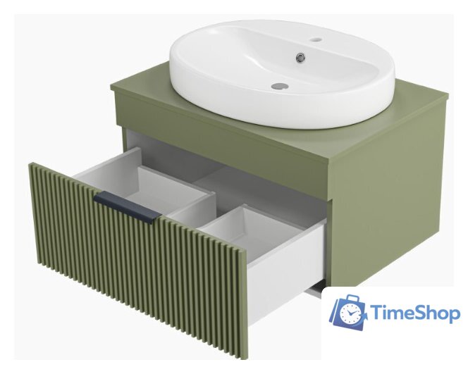  Brevita Тумба под умывальник Enfida 70 ENF-06070-0841Я (зеленый матовый) - Изображение №4 — Интернет-магазин Time-Shop