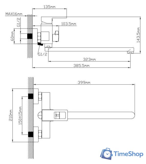 Смеситель Econoce EC0817BL - Изображение №3 — Интернет-магазин Time-Shop