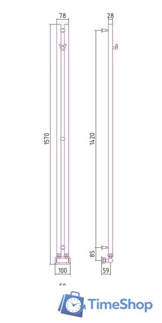 Полотенцесушитель Сунержа Нюанс EU50+ 1545х50 05-0212-1545 - Изображение №3 — Интернет-магазин Time-Shop