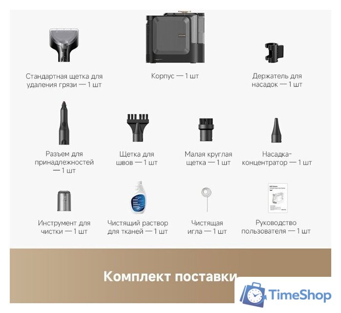 Пылесос Dreame Portable Carpet Spot Cleaner N20 Steam HNR27A (евровилка, черный) - Изображение №9 — Интернет-магазин Time-Shop