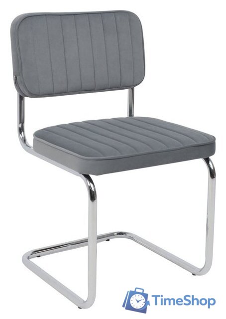 Офисный стул AksHome Славия Люкс Kiton 711 (серый велюр/хром) - Изображение №1 — Интернет-магазин Time-Shop