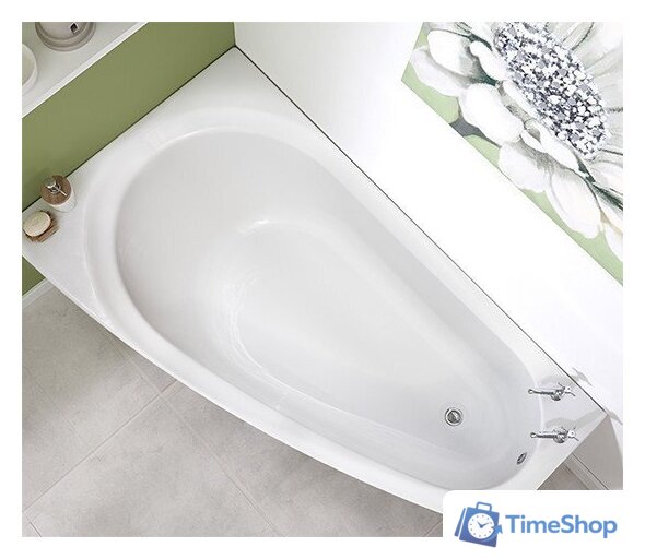 Ванна Alba Spa Baline Asymmetric 150x90 R (без ножек) - Изображение №3 — Интернет-магазин Time-Shop