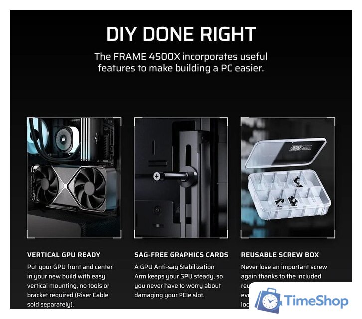 Корпус Corsair Frame 4500X RS-R ARGB CC-9011314-WW - Изображение №11 — Интернет-магазин Time-Shop