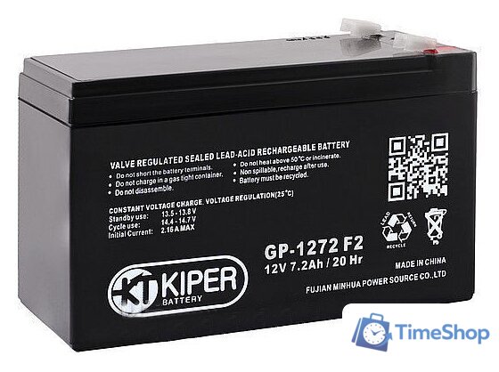 Аккумулятор для ИБП Kiper GP-1272 F2 (12В/7.2 А·ч) - Изображение №1 — Интернет-магазин Time-Shop