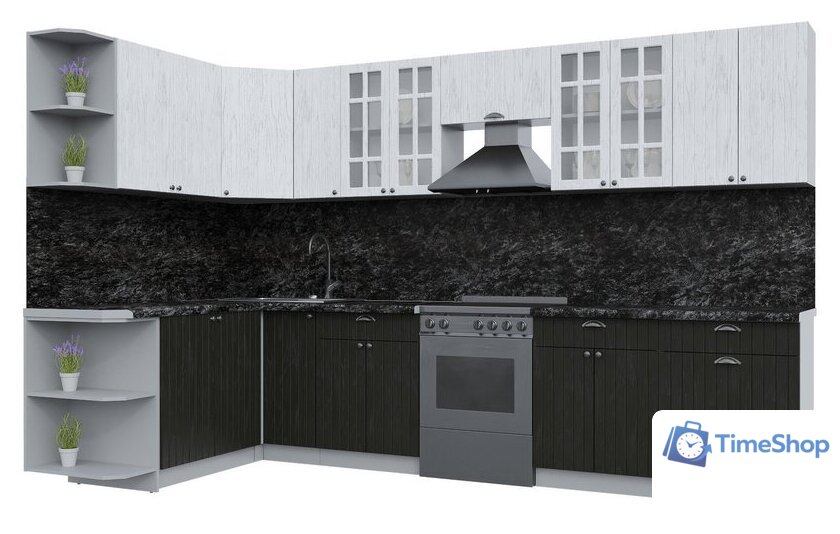 Готовая кухня Интерлиния Берес 1.7x3.3 левая (дуб английский/дуб полярный/кастилло темный) - Изображение №1 — Интернет-магазин Time-Shop