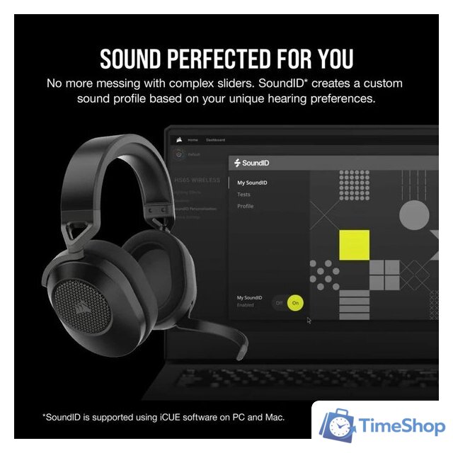 Наушники Corsair HS65 Wireless V2 (карбон) - Изображение №5 — Интернет-магазин Time-Shop