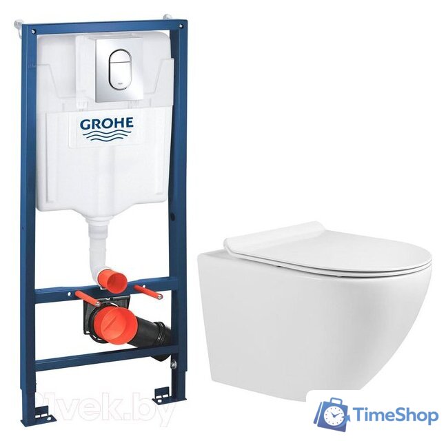 Унитаз подвесной Grado GD-W203T + GROHE Rapid SL 39504000 (с кнопкой смыва) - Изображение №1 — Интернет-магазин Time-Shop