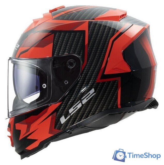 Мотошлем LS2 FF800 Storm II Tracker (S, черный/красный) - Изображение №1 — Интернет-магазин Time-Shop