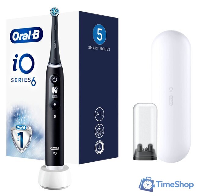 Электрическая зубная щетка Oral-B iO 6 (черный) 4210201410171 - Изображение №1 — Интернет-магазин Time-Shop