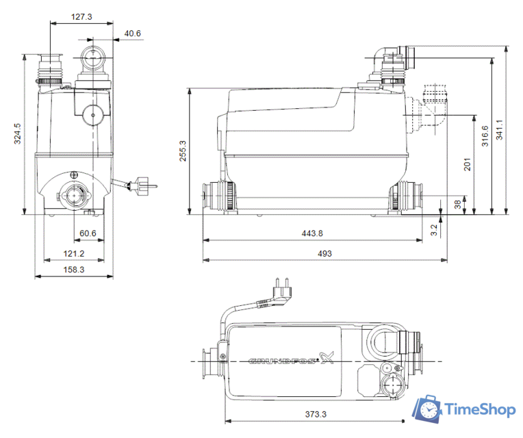 Канализационная установка Grundfos Sololift2 C-3 - Изображение №2 — Интернет-магазин Time-Shop