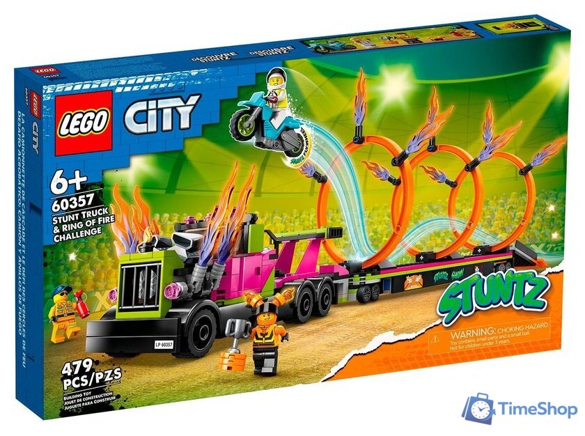 Конструктор LEGO City 60357 Трюковый грузовик и огненное кольцо - Изображение №1 — Интернет-магазин Time-Shop