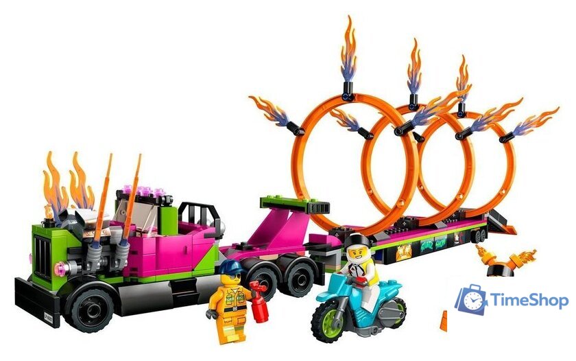 Конструктор LEGO City 60357 Трюковый грузовик и огненное кольцо - Изображение №3 — Интернет-магазин Time-Shop