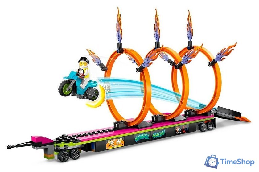 Конструктор LEGO City 60357 Трюковый грузовик и огненное кольцо - Изображение №4 — Интернет-магазин Time-Shop