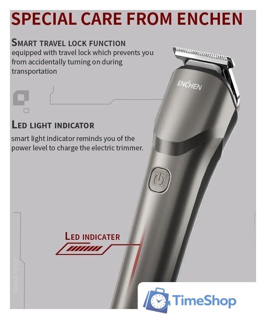 Триммер для бороды и усов Enchen Beardo 2 - Изображение №9 — Интернет-магазин Time-Shop