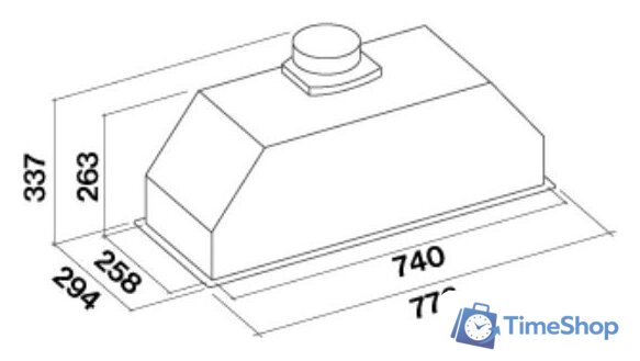 Кухонная вытяжка Falmec Gruppo Incasso Touch Vision 70 800/1280 м3/ч - Изображение №3 — Интернет-магазин Time-Shop