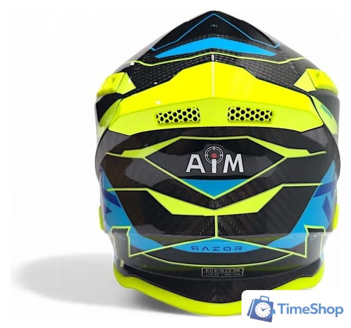 Мотошлем AIM RH855 Carbon Razor RH855R-DYB-XS (XS, желтый/синий) - Изображение №4 — Интернет-магазин Time-Shop