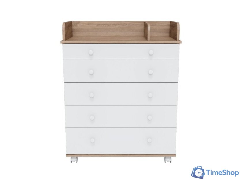 Детский комод Incanto Oskar V 800/5 PK-0004/1 (дуб/белый) - Изображение №2 — Интернет-магазин Time-Shop