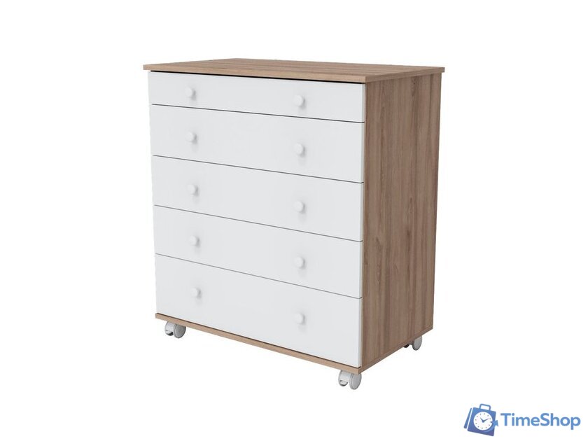 Детский комод Incanto Oskar V 800/5 PK-0004/1 (дуб/белый) - Изображение №6 — Интернет-магазин Time-Shop