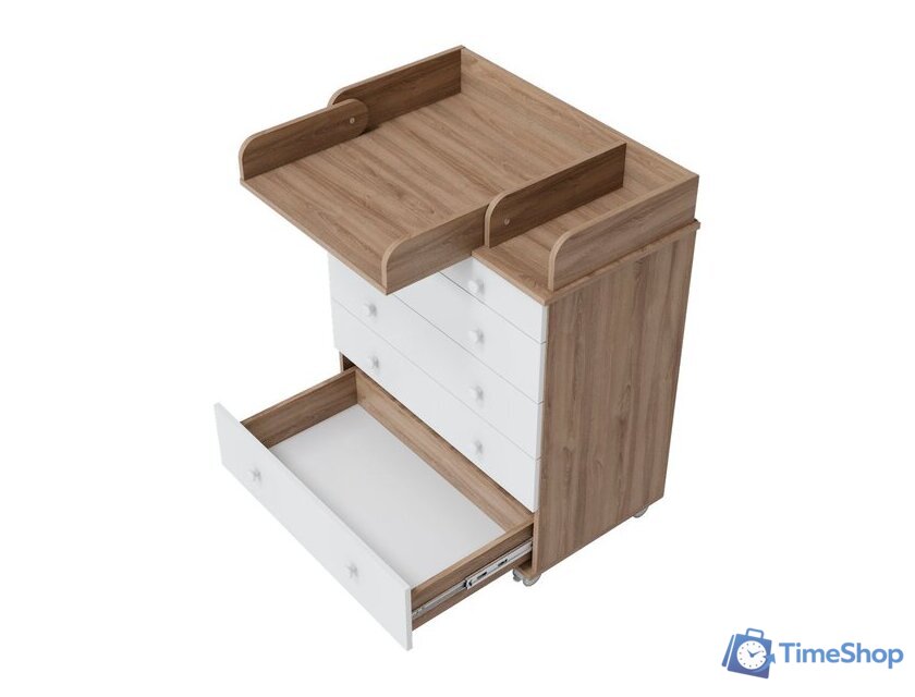 Детский комод Incanto Oskar V 800/5 PK-0004/1 (дуб/белый) - Изображение №9 — Интернет-магазин Time-Shop