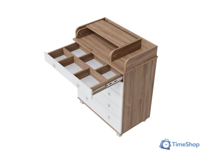 Детский комод Incanto Oskar V 800/5 PK-0004/1 (дуб/белый) - Изображение №10 — Интернет-магазин Time-Shop