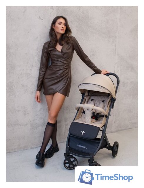 Коляска прогулочная «книга» Amarobaby Airy (бежевый) - Изображение №10 — Интернет-магазин Time-Shop