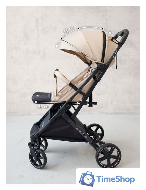 Коляска прогулочная «книга» Amarobaby Airy (бежевый) - Изображение №28 — Интернет-магазин Time-Shop
