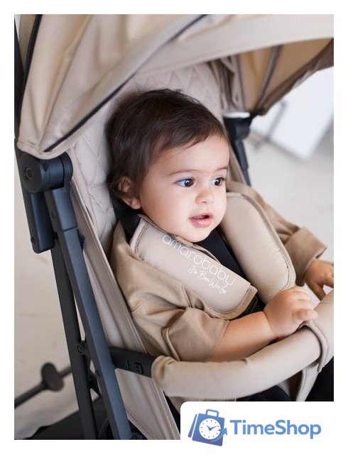 Коляска прогулочная «книга» Amarobaby Airy (бежевый) - Изображение №7 — Интернет-магазин Time-Shop