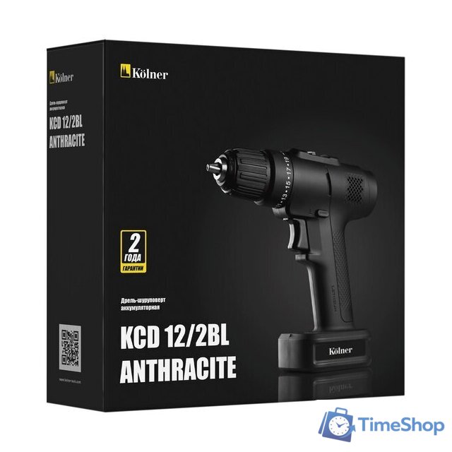 Дрель-шуруповерт Kolner KCD 12/2BL Anthracite (с 1-им АКБ, оснастка, кейс) - Изображение №8 — Интернет-магазин Time-Shop