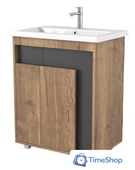  Дабер Тумба под умывальник 015 60 Т15.6.0.22 (дуб галифакс/серый) - Изображение №1 — Интернет-магазин Time-Shop