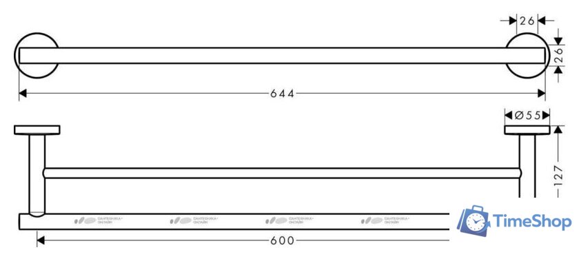 Держатель для полотенца Hansgrohe Logis UA 41712000 - Изображение №2 — Интернет-магазин Time-Shop