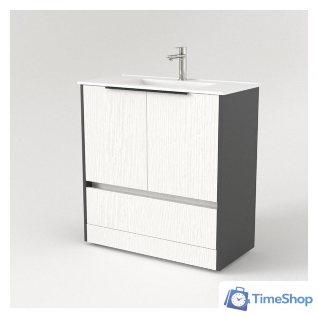  Дабер Тумба под умывальник 017 WeltWasser Deilbach 7517-80 Т17.8W.0.20Ч (белый древесный/серый/ручка черная) - Изображение №2 — Интернет-магазин Time-Shop