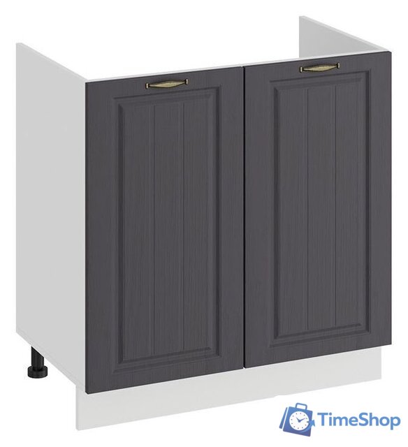 Шкаф напольный Трия Лина 1Н8М (белый/графит) - Изображение №1 — Интернет-магазин Time-Shop