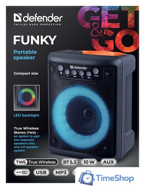 Беспроводная колонка Defender Funky - Изображение №9 — Интернет-магазин Time-Shop