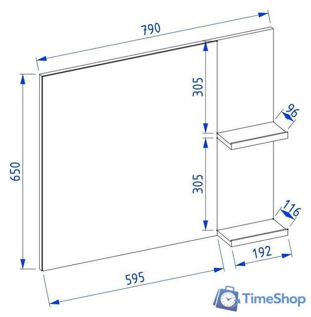 Lauter Зеркало Adri 79 (антрацит) - Изображение №3 — Интернет-магазин Time-Shop