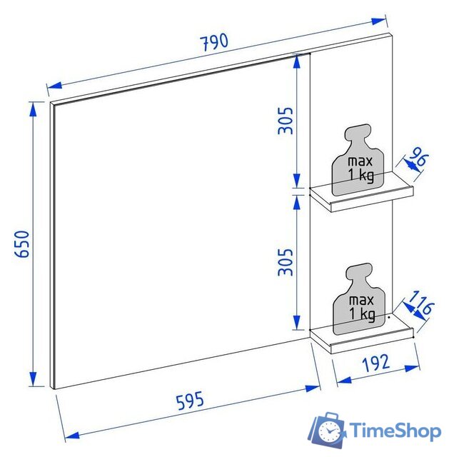  Lauter Зеркало Adri 79 (антрацит) - Изображение №4 — Интернет-магазин Time-Shop
