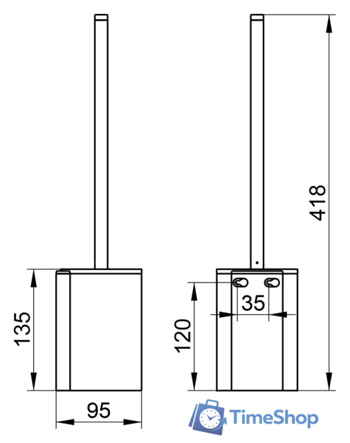 Ершик для унитаза Keuco Plan 14972010100 (хром) - Изображение №2 — Интернет-магазин Time-Shop