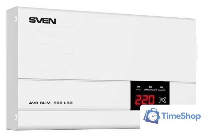 Стабилизатор напряжения SVEN AVR SLIM-500 LCD - Изображение №1 — Интернет-магазин Time-Shop
