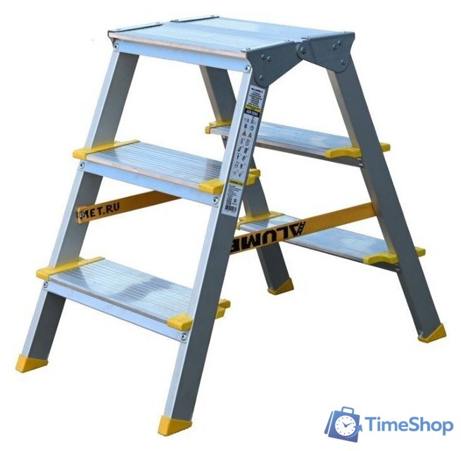 Лестница-стремянка Алюмет ASD 5203 (2х3 ступеней) - Изображение №1 — Интернет-магазин Time-Shop