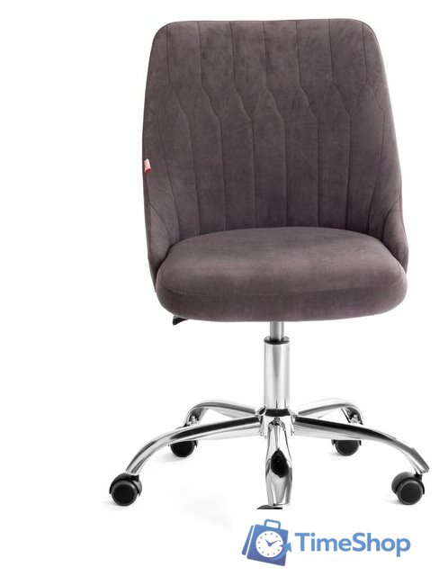 Офисное кресло TetChair Swan (флок, серый) - Изображение №5 — Интернет-магазин Time-Shop