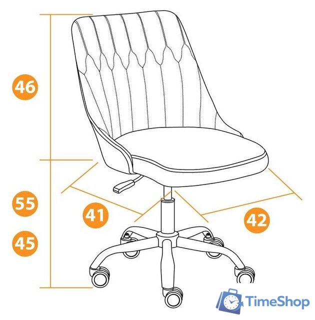 Офисное кресло TetChair Swan (флок, серый) - Изображение №11 — Интернет-магазин Time-Shop