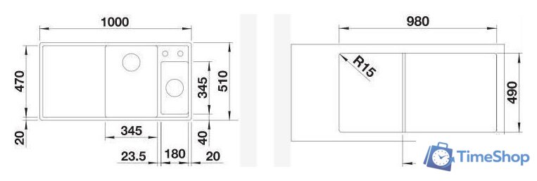 Кухонная мойка Blanco Axia III 6 S 527226 - Изображение №2 — Интернет-магазин Time-Shop