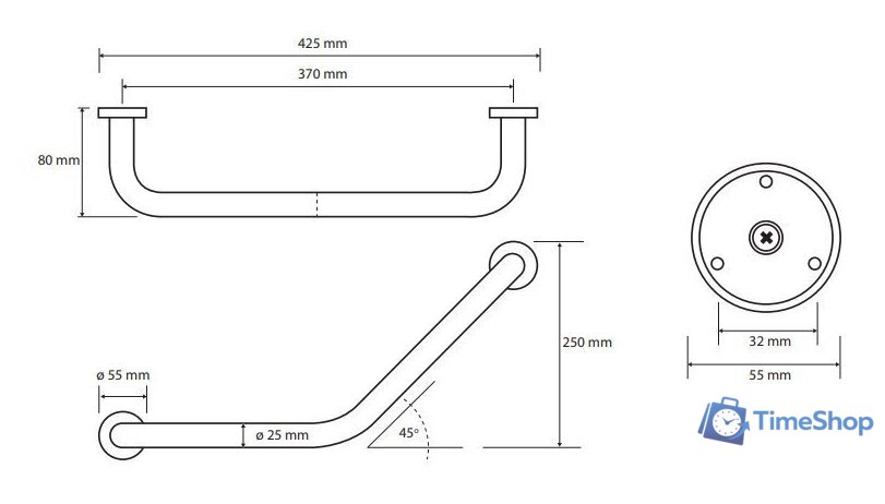 Поручень Bemeta 106107021 - Изображение №2 — Интернет-магазин Time-Shop