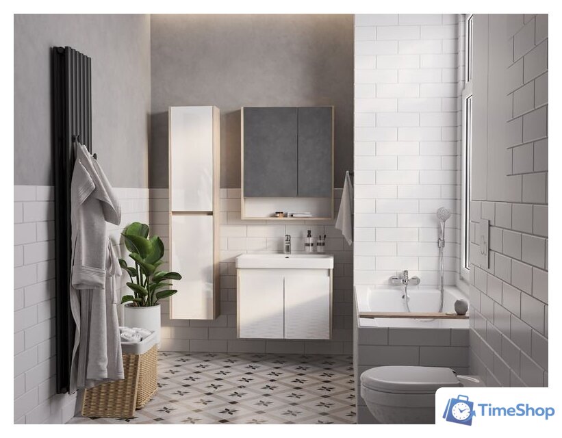  Акватон Тумба с умывальником Сканди Doors 70 1A2789K0SDB20 (белый/дуб верона) - Изображение №8 — Интернет-магазин Time-Shop