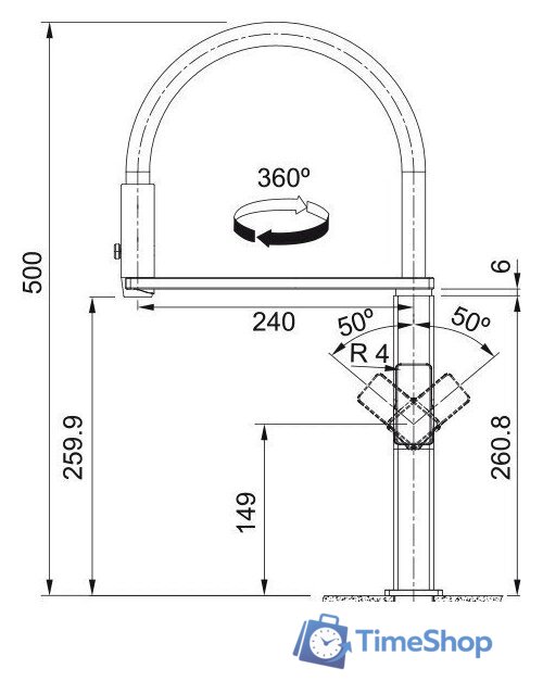 Смеситель Franke Centinox Neo 115.0547.855 - Изображение №9 — Интернет-магазин Time-Shop