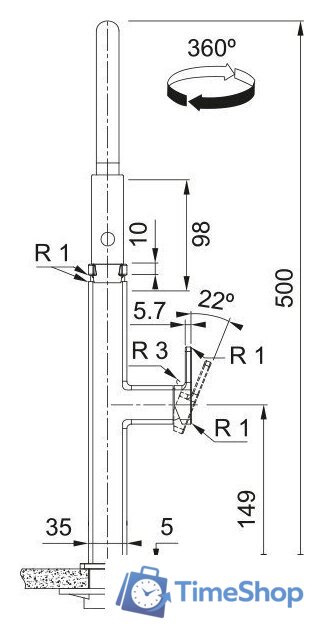 Смеситель Franke Centinox Neo 115.0547.855 - Изображение №10 — Интернет-магазин Time-Shop