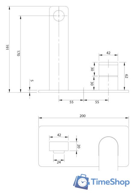 Смеситель Omnires Baretti BA7815 BL - Изображение №4 — Интернет-магазин Time-Shop